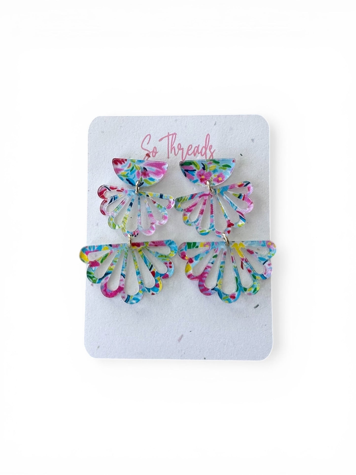 Spring Garden Tiered Fan Earrings