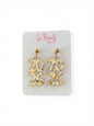 Class of 2026 Gold Confetti Graduation Earrings