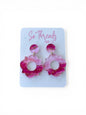 Blush Marble Bloom Statement Earrings