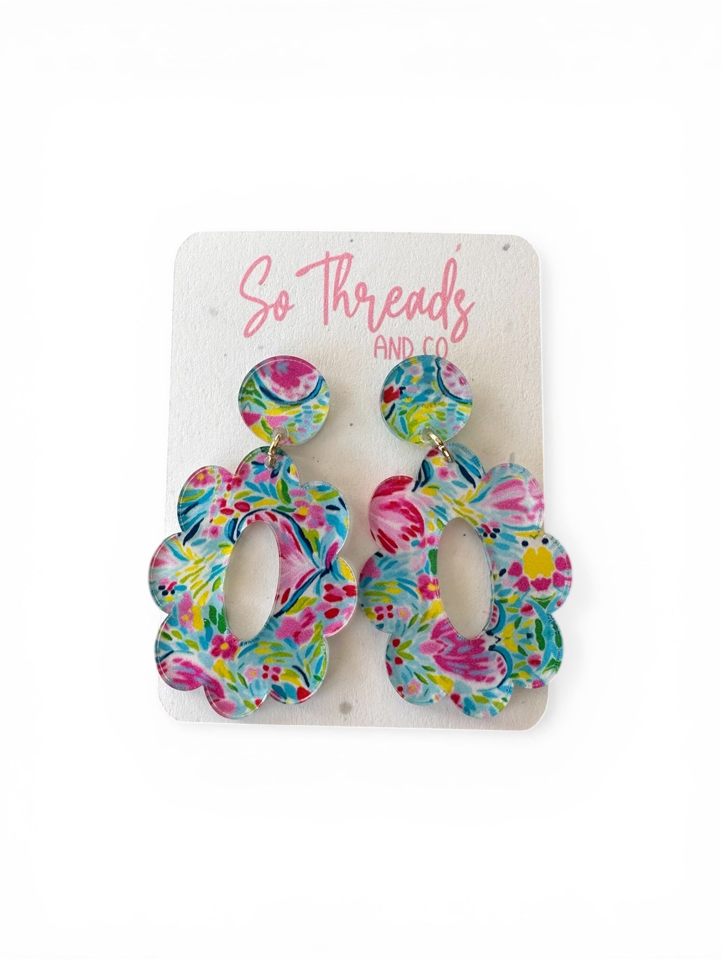 Preppy Garden Party Bloom Statement Earrings