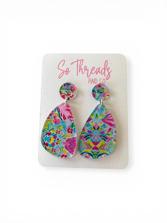 Spring Garden Teardrop Statement Earrings