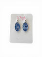 Coastal Blue Mosaic Oval Earrings