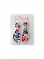 Patriotic Blossom Teardrop Earrings