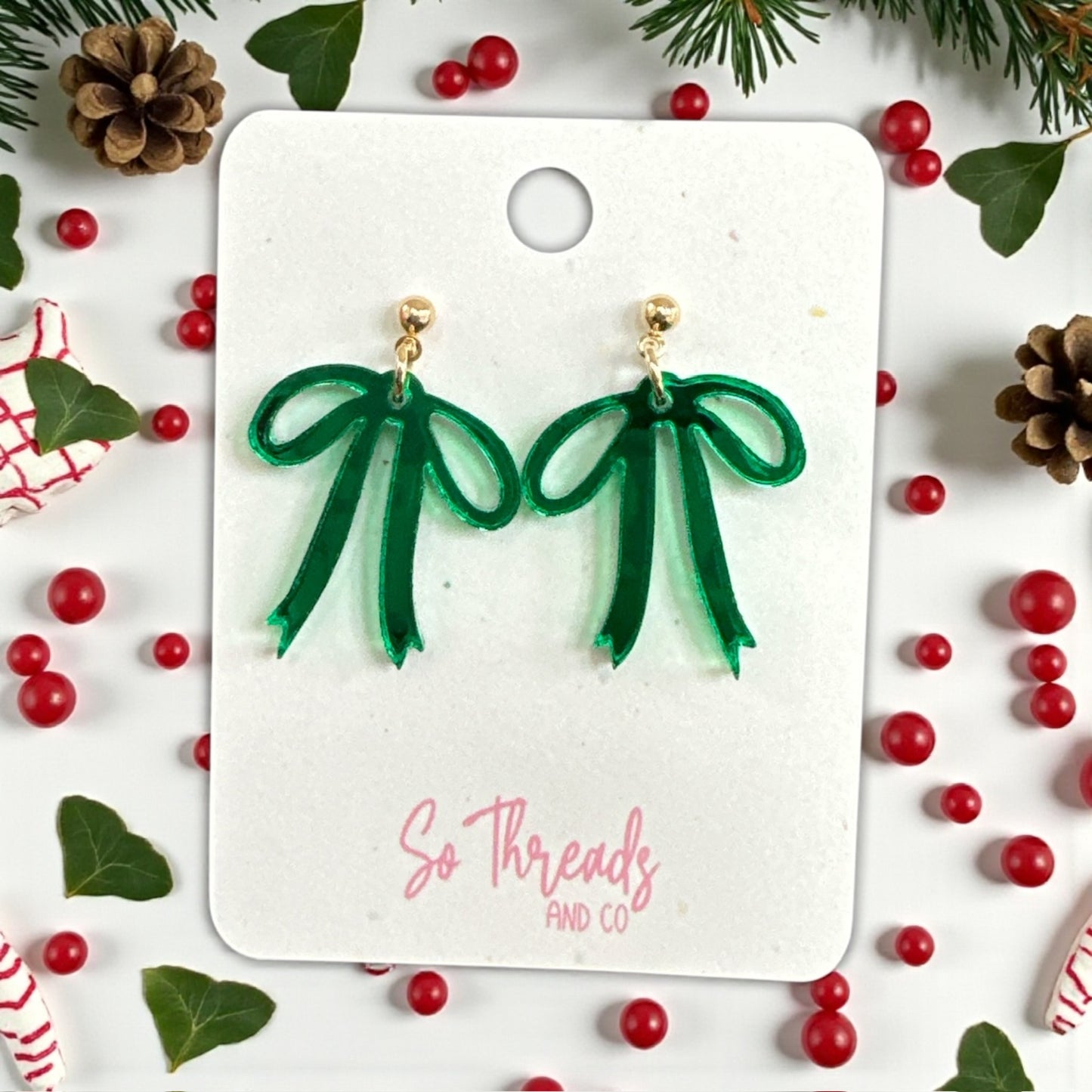 Christmas Bow Earrings