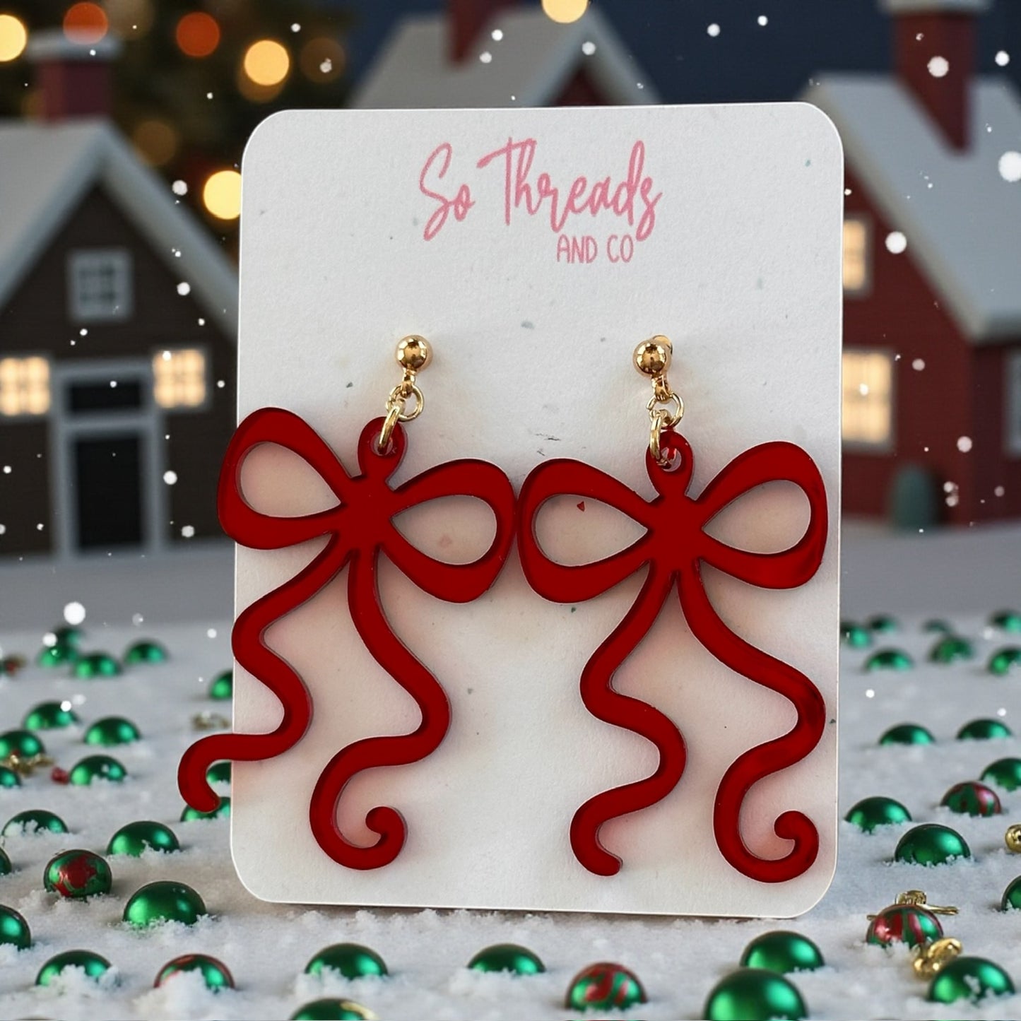 Christmas Bow Earrings