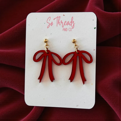 Christmas Bow Earrings