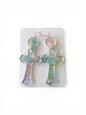 Pastel Mosaic Cross Statement Earrings