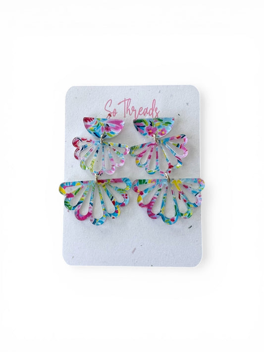 Spring Garden Tiered Fan Earrings