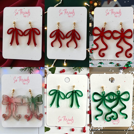 Christmas Bow Earrings