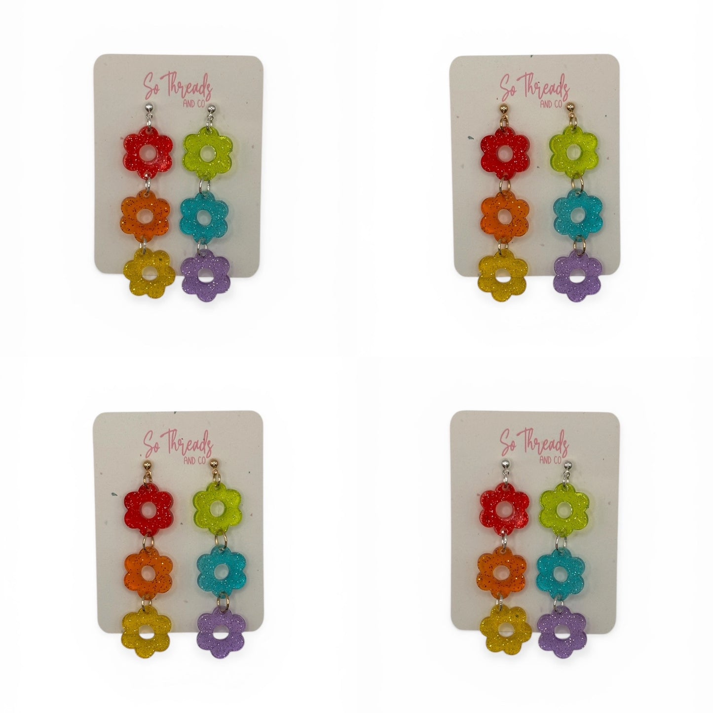 Multi-Colored Daisy Earrings
