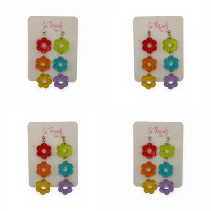 Multi-Colored Daisy Earrings
