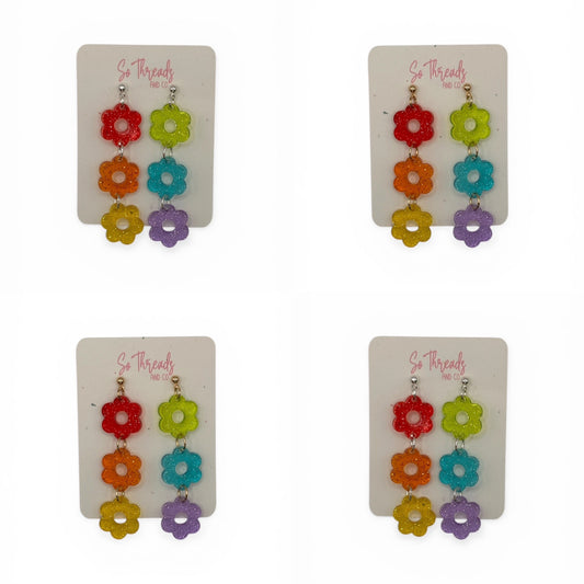 Multi-Colored Daisy Earrings